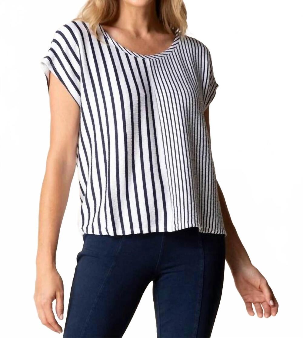 NEW HABITAT playful stripes easy tee in blue & white
